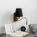 Brilagi - LED Fleksibilna zidna lampa NUBILA 1xE27/25W/230V + LED/3W mesing/crno