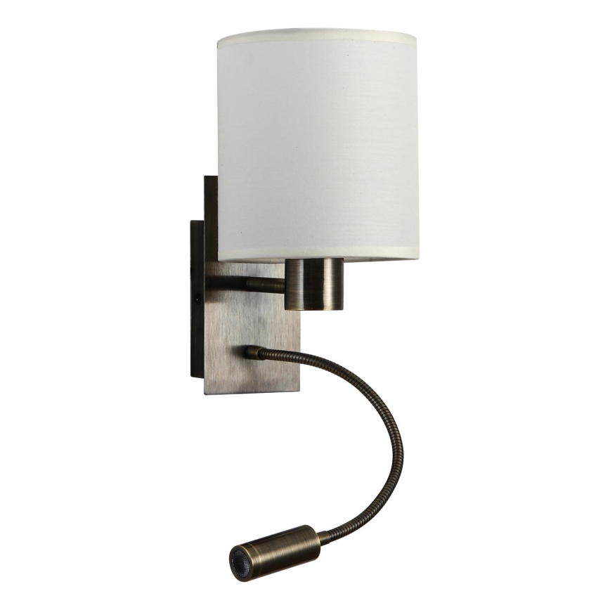 Brilagi - LED Fleksibilna zidna lampa NUBILA 1xE27/25W/230V + LED/3W mesing/kremasta