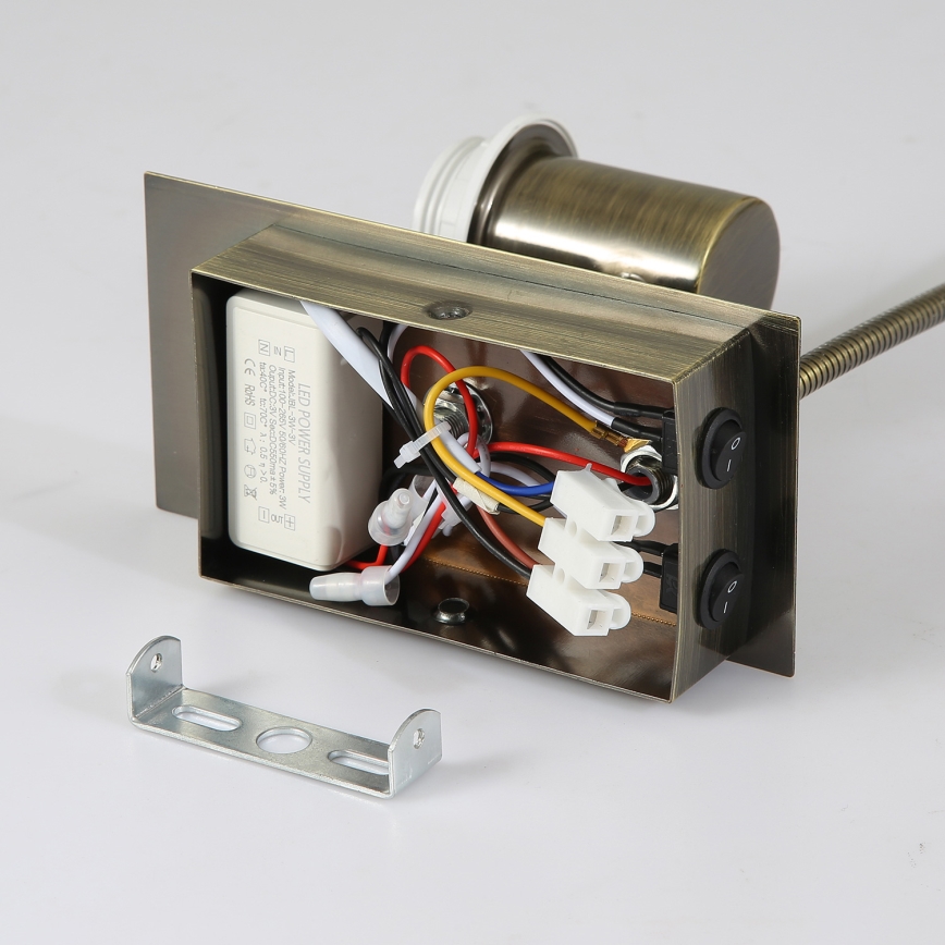 Brilagi - LED Fleksibilna zidna lampa NUBILA 1xE27/25W/230V + LED/3W mesing/kremasta