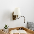 Brilagi - LED Fleksibilna zidna lampa NUBILA 1xE27/25W/230V + LED/3W mesing/kremasta