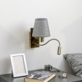 Brilagi - LED Fleksibilna zidna lampa NUBILA 1xE27/25W/230V + LED/3W mesing/sivo