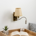 Brilagi - LED Fleksibilna zidna lampa NUBILA 1xE27/25W/230V + LED/3W mesing/svetlobraon