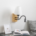 Brilagi - LED Fleksibilna zidna lampa NUBILA WOOD 1xE27/25W/230V + LED/3W hrast/bela