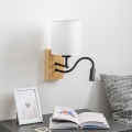 Brilagi - LED Fleksibilna zidna lampa NUBILA WOOD 1xE27/25W/230V + LED/3W hrast/bela
