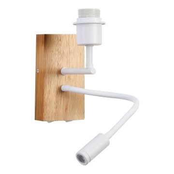 Brilagi - LED Fleksibilna zidna lampa NUBILA WOOD 1xE27/25W/230V + LED/3W hrast/bela