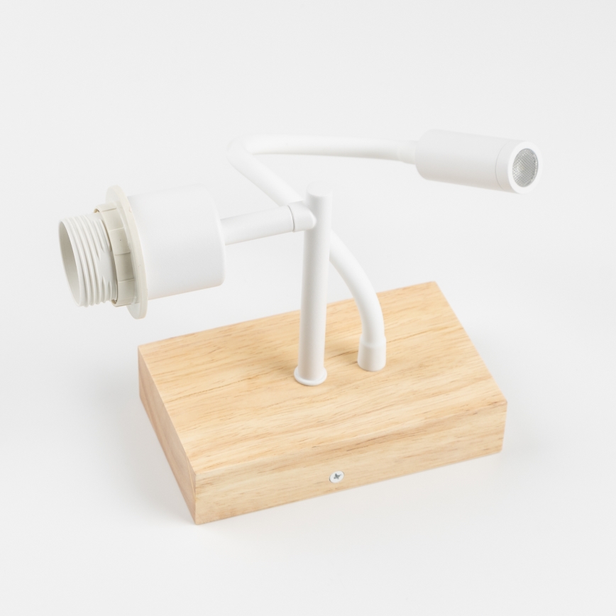 Brilagi - LED Fleksibilna zidna lampa NUBILA WOOD 1xE27/25W/230V + LED/3W hrast/bela