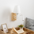 Brilagi - LED Fleksibilna zidna lampa NUBILA WOOD 1xE27/25W/230V + LED/3W hrast/bela