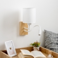 Brilagi - LED Fleksibilna zidna lampa NUBILA WOOD 1xE27/25W/230V + LED/3W hrast/bela