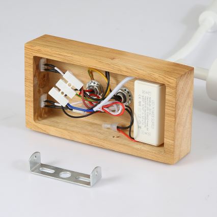 Brilagi - LED Fleksibilna zidna lampa NUBILA WOOD 1xE27/25W/230V + LED/3W hrast/bela/kremasta