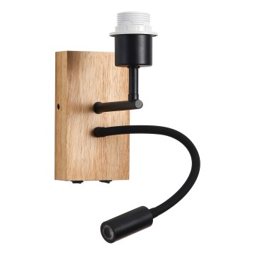 Brilagi - LED Fleksibilna zidna lampa NUBILA WOOD 1xE27/25W/230V + LED/3W hrast/crno