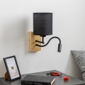 Brilagi - LED Fleksibilna zidna lampa NUBILA WOOD 1xE27/25W/230V + LED/3W hrast/crno
