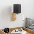 Brilagi - LED Fleksibilna zidna lampa NUBILA WOOD 1xE27/25W/230V + LED/3W hrast/crno