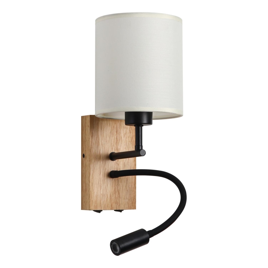 Brilagi - LED Fleksibilna zidna lampa NUBILA WOOD 1xE27/25W/230V + LED/3W hrast/crno/kremasta