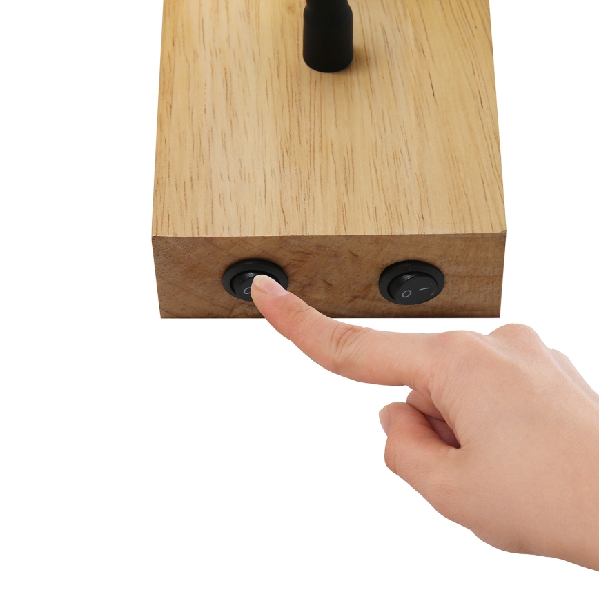 Brilagi - LED Fleksibilna zidna lampa NUBILA WOOD 1xE27/25W/230V + LED/3W hrast/crno/kremasta