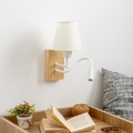 Brilagi - LED Fleksibilna zidna lampa NUBILA WOOD 1xE27/25W/230V + LED/3W hrast/kremasta