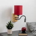 Brilagi - LED Fleksibilna zidna lampa NUBILA WOOD 1xE27/25W/230V + LED/3W hrast/pompejska crveno
