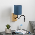 Brilagi - LED Fleksibilna zidna lampa NUBILA WOOD 1xE27/25W/230V + LED/3W hrast/tamno plavi
