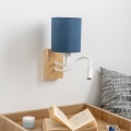 Brilagi - LED Fleksibilna zidna lampa NUBILA WOOD 1xE27/25W/230V + LED/3W hrast/tamno plavi