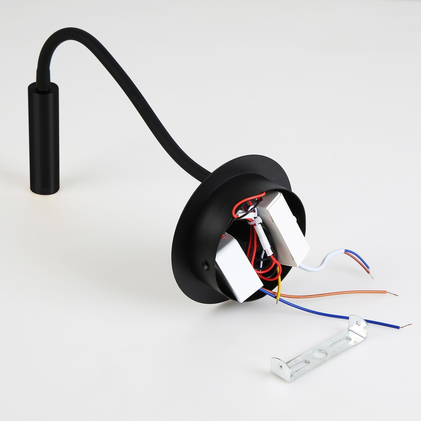 Brilagi - LED Fleksibilna zidna lampa sa USB portom MAYA LED/3W/230V 4000K crno