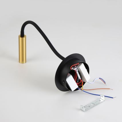Brilagi - LED Fleksibilna zidna lampa sa USB portom MAYA LED/3W/230V 4000K crno/zlatna