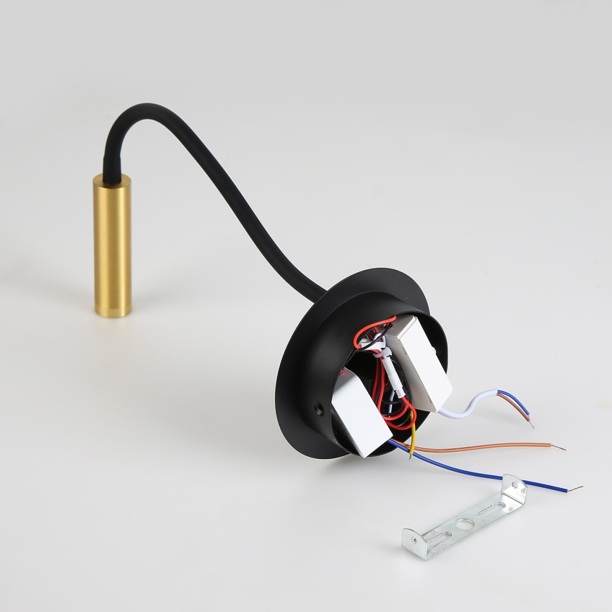 Brilagi - LED Fleksibilna zidna lampa sa USB portom MAYA LED/3W/230V 4000K crno/zlatna