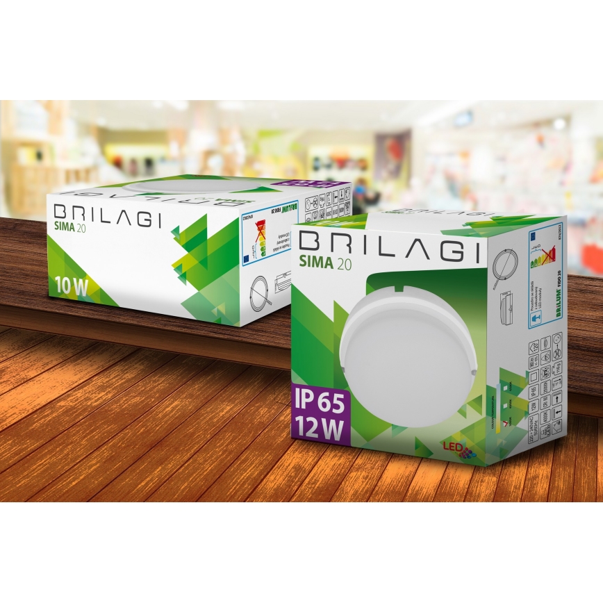 Brilagi - LED Industrijska plafonjera SIMA LED/12W/230V IP65 crno