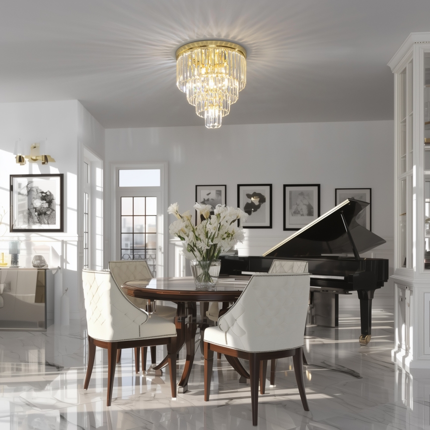 Brilagi - LED Kristalna plafonjera MOZART 5xE14/40W/230V zlatna