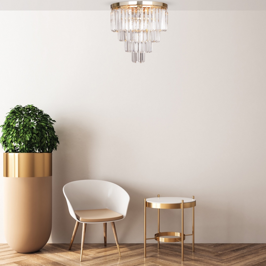 Brilagi - LED Kristalna plafonjera MOZART 5xE14/40W/230V zlatna