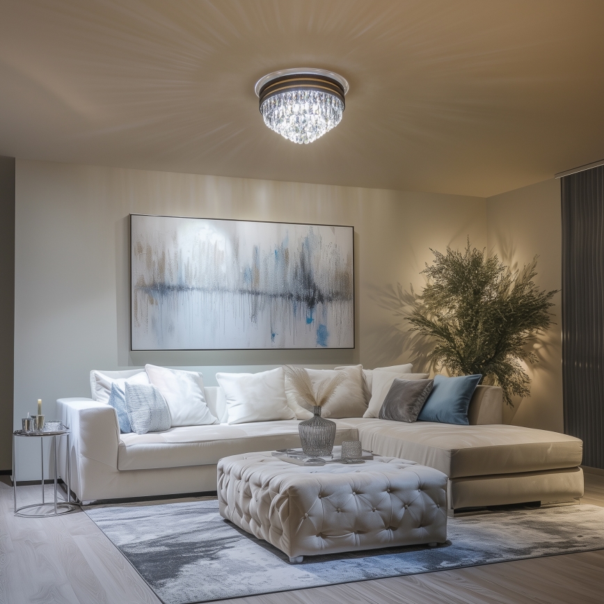 Brilagi - LED Kristalna plafonjera VELURE 5xE14/40W/230V crno