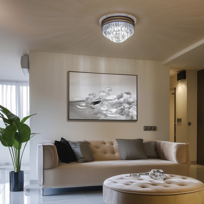 Brilagi - LED Kristalna plafonjera VELURE 5xE14/40W/230V crno