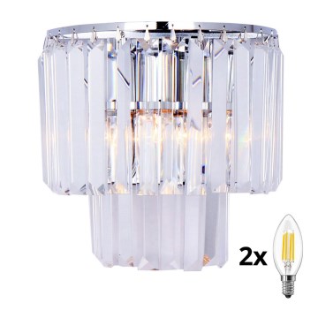 Brilagi - LED Kristalna zidna lampa MOZART 2xE14/40W/230V sjajni krom