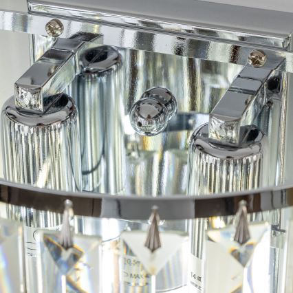 Brilagi - LED Kristalna zidna lampa MOZART 2xE14/40W/230V sjajni krom