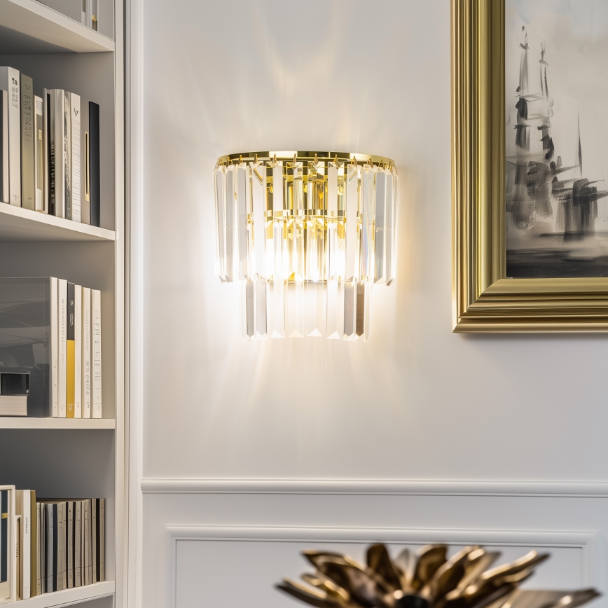 Brilagi - LED Kristalna zidna lampa MOZART 2xE14/40W/230V zlatna