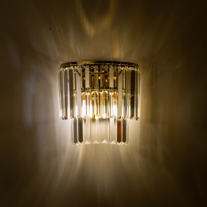 Brilagi - LED Kristalna zidna lampa MOZART 2xE14/40W/230V zlatna
