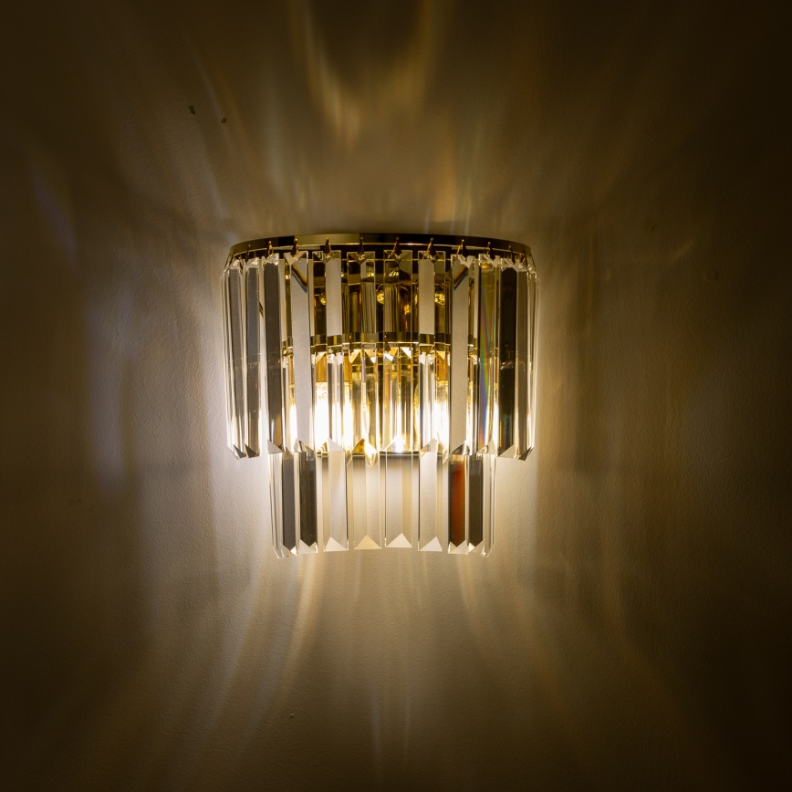 Brilagi - LED Kristalna zidna lampa MOZART 2xE14/40W/230V zlatna