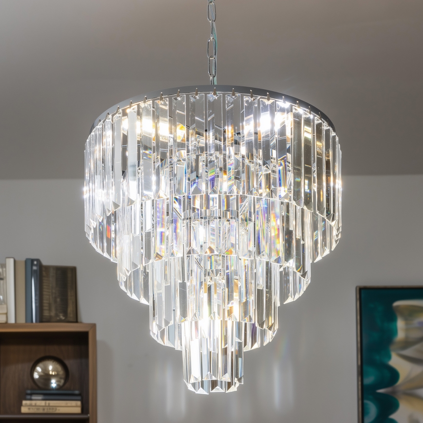 Brilagi - LED kristalni luster na lancu MOZART 5xE14/40W/230V sjajni hrom