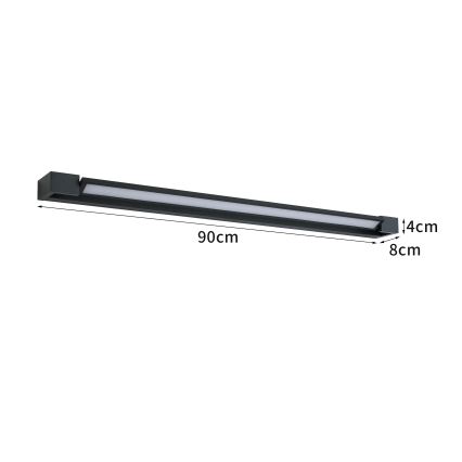 Brilagi - LED osvetljenje za kupatilsko ogledalo AQUA LINE LED/24W/230V 90 cm IP44 crna