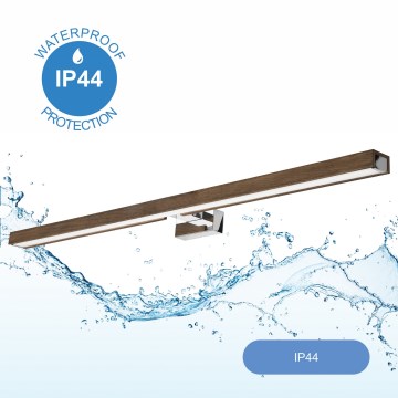 Brilagi - LED kupatilsko osvetljenje za ogledalo WOODY MIRROR LED/15W/230V 90 cm IP44 hrast-orah/sjajni hrom