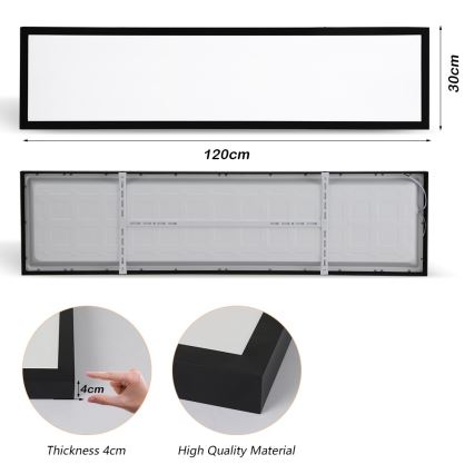 Brilagi - LED plafonsko svetlo za kupatilo FRAME LED/50W/230V 30x120 cm 3000/4000/6000K IP44 crna