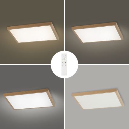 Brilagi - LED prigušiva plafonska svetiljka za kupatilo FRAME SMART LED/50W/230V 60x60 cm 3000-6000K IP44 bež + daljinski upravljač