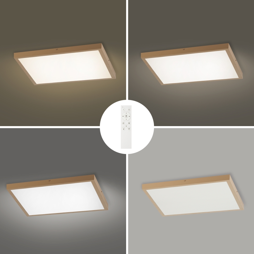 Brilagi - LED prigušiva plafonska svetiljka za kupatilo FRAME SMART LED/50W/230V 60x60 cm 3000-6000K IP44 bež + daljinski upravljač