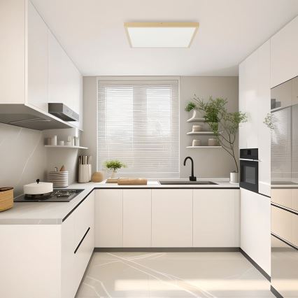 Brilagi - LED prigušiva plafonska svetiljka za kupatilo FRAME SMART LED/50W/230V 60x60 cm 3000-6000K IP44 bež + daljinski upravljač