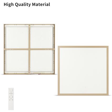 Brilagi - LED prigušiva plafonska svetiljka za kupatilo FRAME SMART LED/50W/230V 60x60 cm 3000-6000K IP44 bež + daljinski upravljač