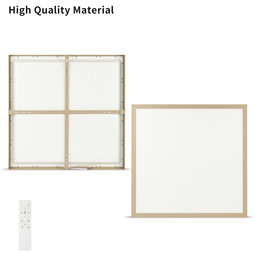 Brilagi - LED prigušiva plafonska svetiljka za kupatilo FRAME SMART LED/50W/230V 60x60 cm 3000-6000K IP44 bež + daljinski upravljač