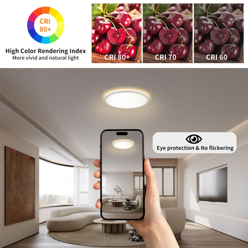 Brilagi - LED kupatilsko stropno svetlo ULTRA SLIM LED/12W/230V Ø 22,5 cm bela IP54