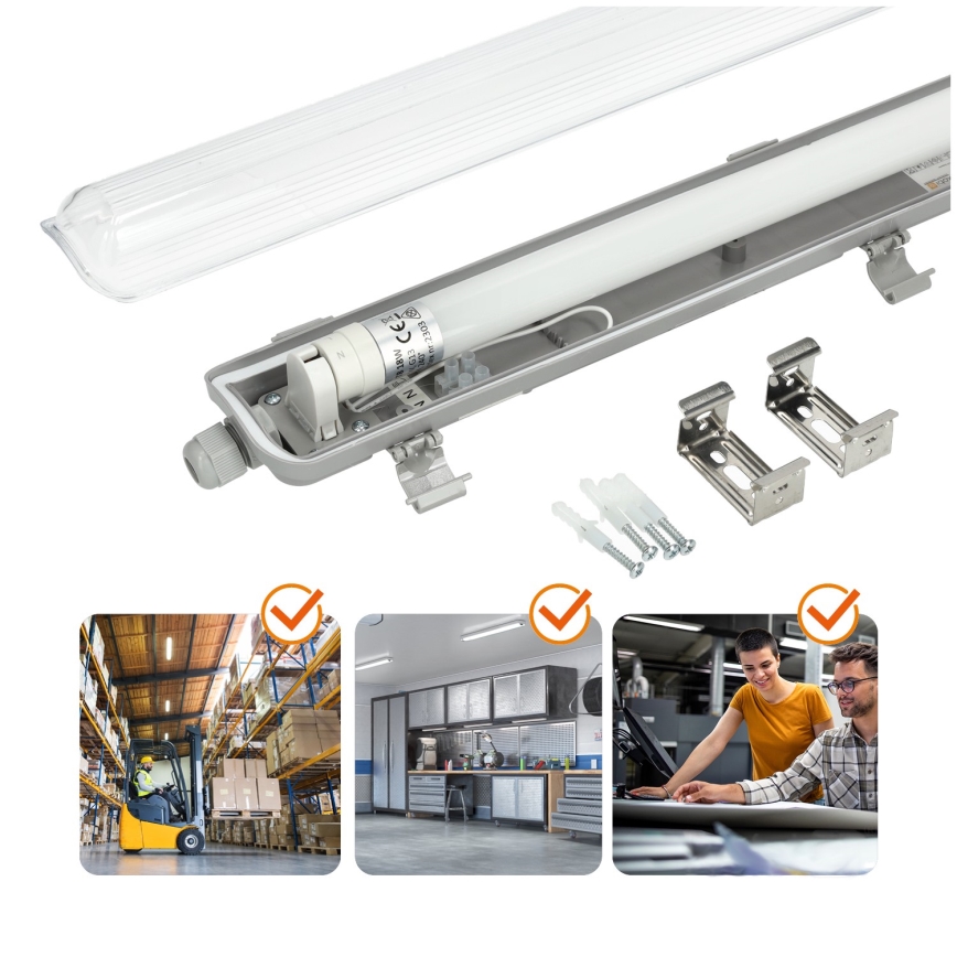 Brilagi - LED Radna fluorescentna cev OPTIMA T8 1xG13/18W/230V 4000K IP65 128 cm