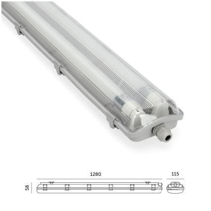 Brilagi - LED Radna fluorescentna cev OPTIMA T8 2xG13/18W/230V 4000K IP65 128 cm