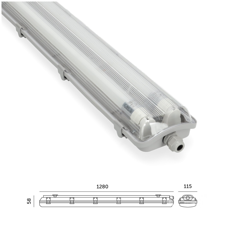 Brilagi - LED Radna fluorescentna cev OPTIMA T8 2xG13/18W/230V 4000K IP65 128 cm