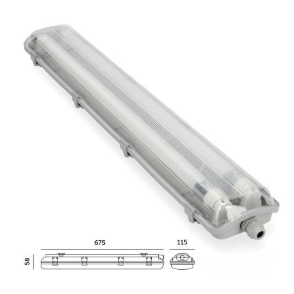 Brilagi - LED Radna fluorescentna cev OPTIMA T8 2xG13/9W/230V 4000K IP65 67,5 cm