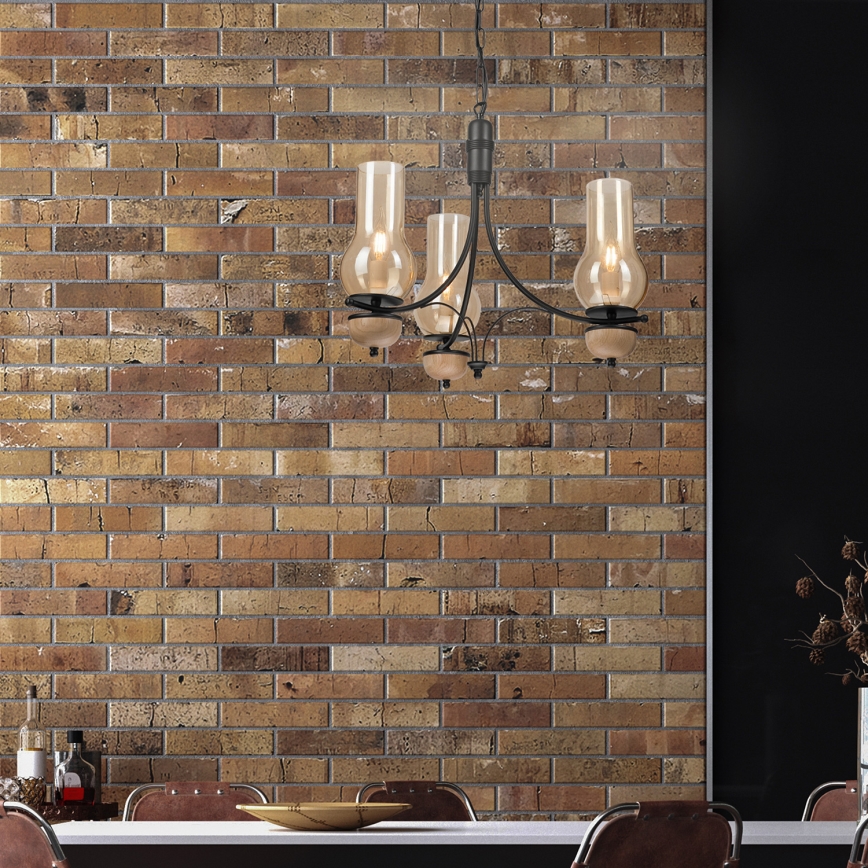 Brilagi - LED Luster na lancu COTTAGE 3xE14/40W/230V bukva/braon